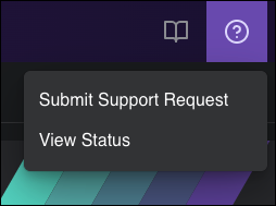 Location of the "Submit Support Request" button in the Astro UI